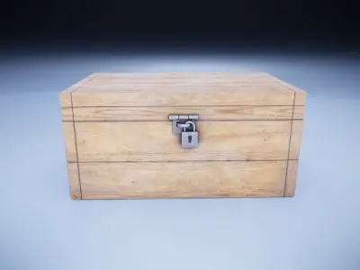 Old wood Box Low-poly 3D model