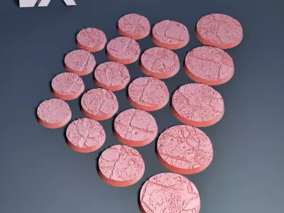 HD Base Set 29 - Large Damaged Tiles 3D print model