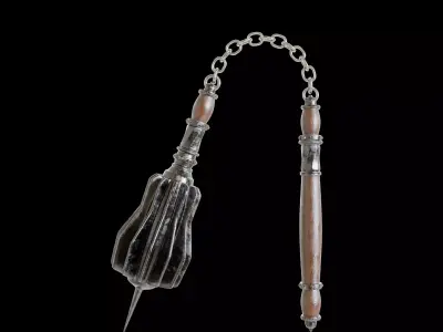 Iron Mace with Wooden Handle 3D model
