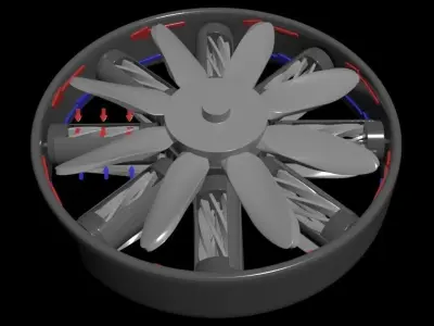 Dutch LArendsian Windmill - RegeneRotor - Concept 3D model