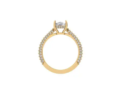 Cushion Solitaire Ring 3D print model