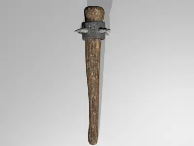 Wooden club Free low-poly 3D model