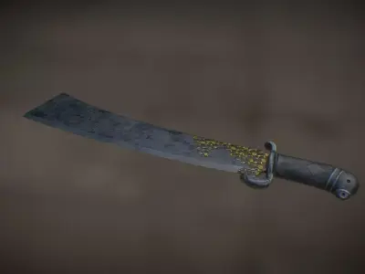 PBR Fan Blade video game weapon Low-poly 3D model