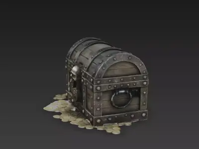 Cursed Pirate Treasure Chest Stylized PBR Fantasy Asset 3D model