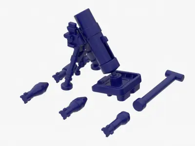 Detailed Lego Rocket Launcher 3D model