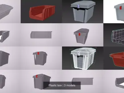 Plastic box 3D Model Pack