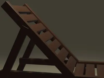 Wooden Lounge Chair Low-poly 3D model purchase