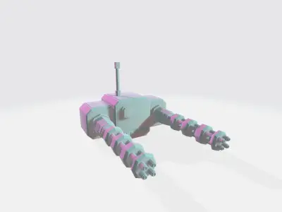 Ai with Minigun Low-poly 3D model