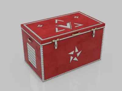 Trunk box with stars Low-poly 3D model