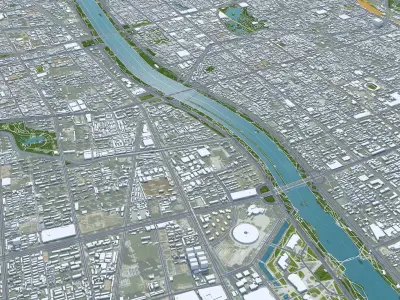 Taiyuan Shanxi China 70km AI Low-poly 3D model