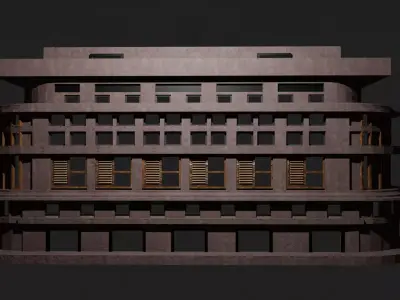 Ancient Building Structure Low-poly 3D model