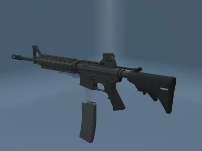 LOW POLY M4A1 Free low-poly 3D model