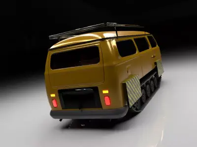 Camper Van Sci-Fi OffRoad Expedition Vehicle Rigged 3D model