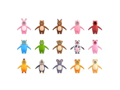 Pack015 Cartoon Suit 3D model