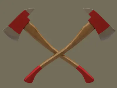 Fire axe Low-poly 3D model shop