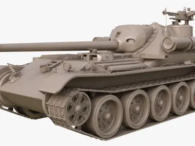 Tank Uralmash SU 101 Clay Mental Ray 3D model