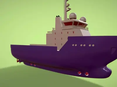 Low Poly Marine Supply Vessel Ship Model 2 Low-poly 3D model