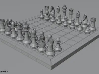  Chess set chess clock with table and chair 