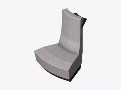 Seating - Contemporary - Extension - High Back - Round Low-poly 3D model
