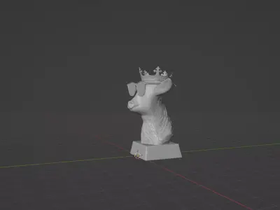 goat with crown  3D print model