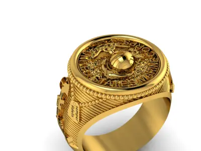 UNITED STATES MARINE CORPS MENS SIGNET FASHION RING JEWELRY 3D print model purchase