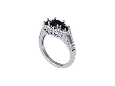 3 Stone Engagement Ring 3D print model buy