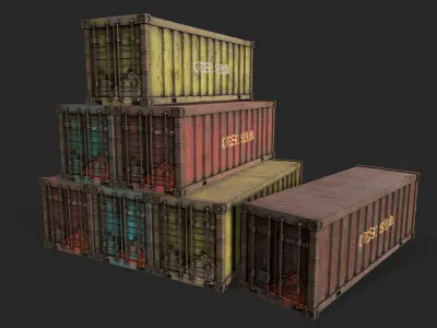 Cargo Container Low-poly 3D model