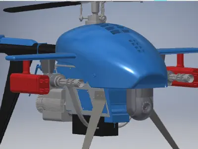 Hunter Helicopter Drone 3d model 3D model