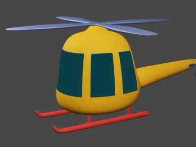 cartoon helicopter  3D model
