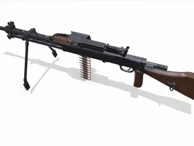 RP-46 Machine Gun Low-poly PBR Low-poly 3D model