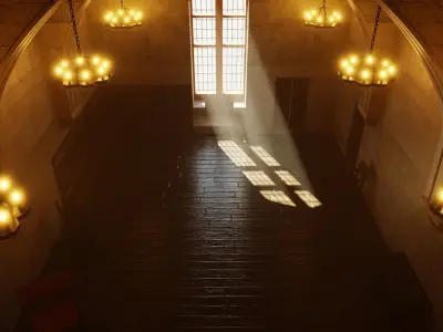 Medieval Castle Interior Low-poly 3D model purchase