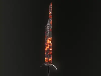 Fire Sword - GameReady Low-poly 3D model