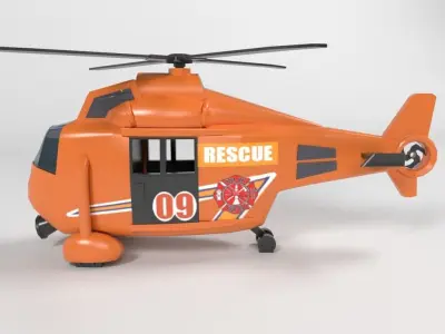 helicopter firefighter Low-poly 3D model