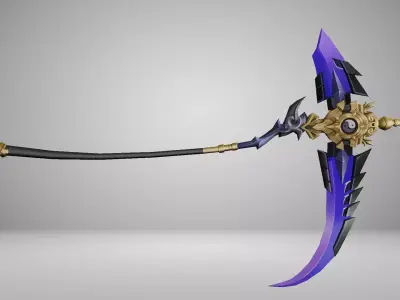 Futuristic Scythe  Low-poly 3D model