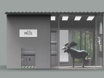 Popup Store Base Free low-poly 3D model
