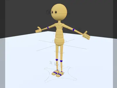 Rigged Friendly Robot Low-poly 3D model