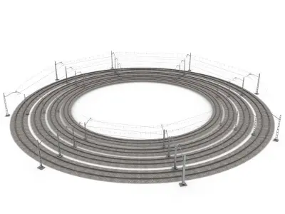 Circle Train Rail 3D model