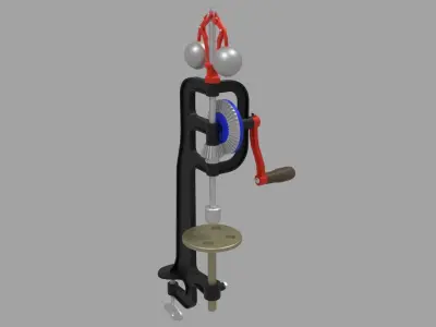 Old type of drill with regulator 3D model