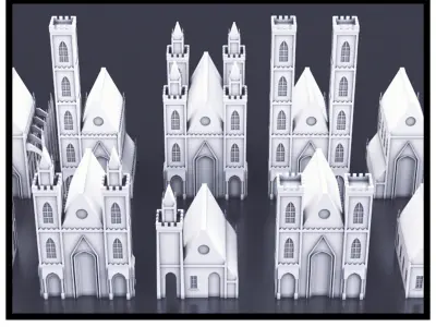 Medieval building pack Low-poly 3D model by SFDEMIR