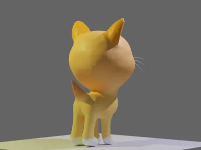 cartoon cat 02 3D model