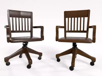 1930 Office Chair Low-poly 3D model
