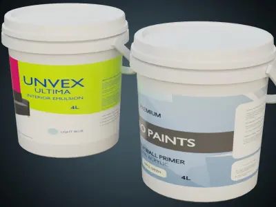 Paint Bucket 1 Basic Low-poly 3D model
