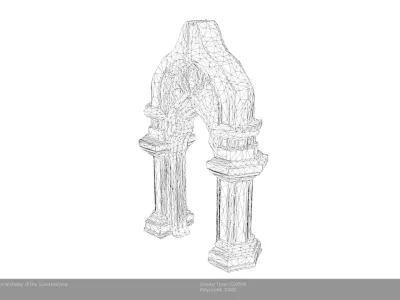 Low Poly Stylized Mystic Archway of the Sunstone Low-poly 3D model