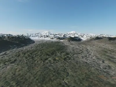 Epic 200km Mountain Range - Cinematic Aerial Background 3D model