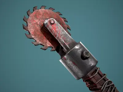 Post apocalyptic weapon Low-poly 3D model