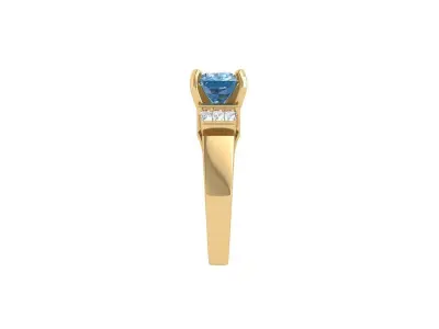 Radiant Solitaire Ring 3D print model 5