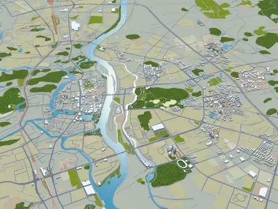 Guilin Guangxi China 35km Free low-poly 3D model