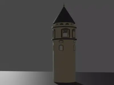Low Poly Galata Tower Low-poly 3D model