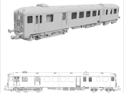 MAV Bbmot railcar 3D print model - TT scale 3D print model