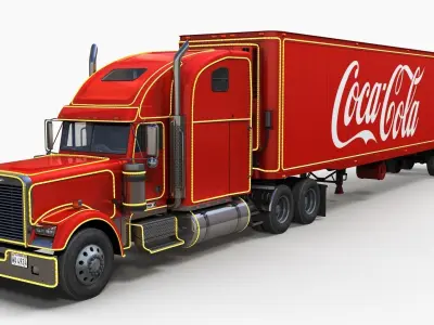 Freightliner Classic Christmas CocaCola truck Low-poly 3D model